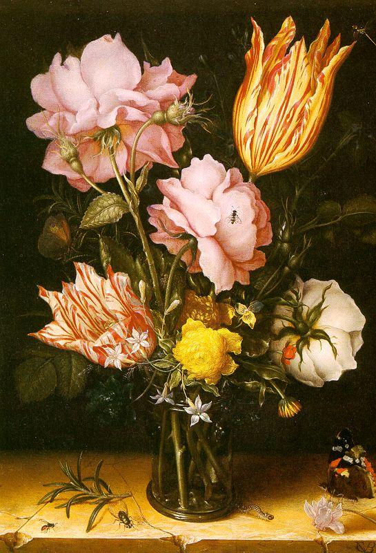 Berghe, Christoffel van den Bouquet of Flowers on a Stone Ledge oil painting image